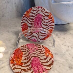Vibrant Tiger Print Coasters
